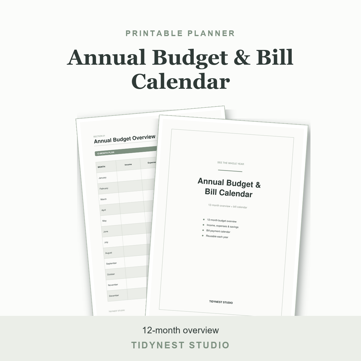 Annual Budget & Bill Calendar